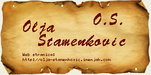 Olja Stamenković vizit kartica
